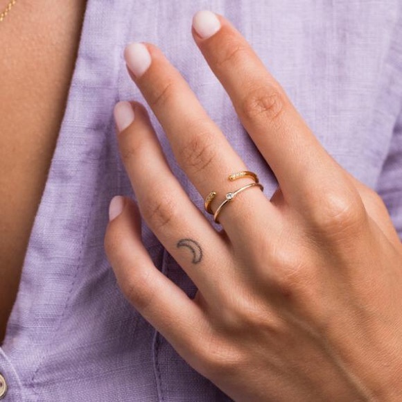 Gold Vermeil Open Pave Knuckle Ring - Picture 6 of 6